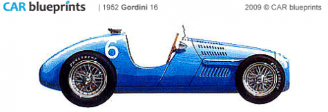 1952 Gordini 16 F1 OW blueprint