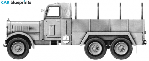 Henschel Werke 33G1 Kfz61 Einheitsdiesel 6x6 2.5 t Truck blueprint