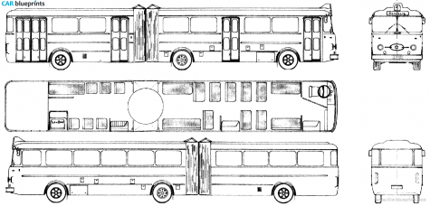 1961 Henschel Werke Gelenkomnibus Wiesbaden Bus blueprint