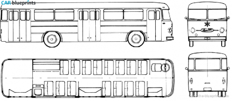 1956 Henschel Werke HS-160USL Bus blueprint