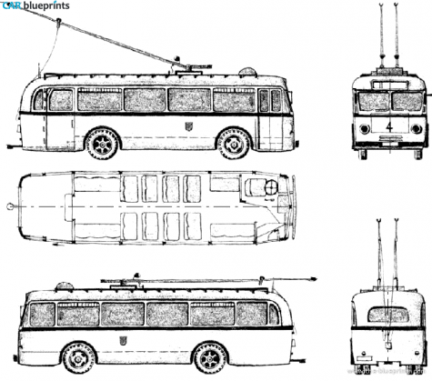 1940 Henschel Werke Obus Bus blueprint