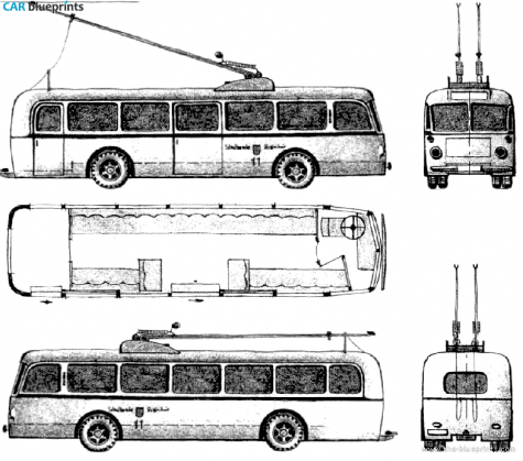 1948 Henschel Werke Obus Hildesheim Bus blueprint