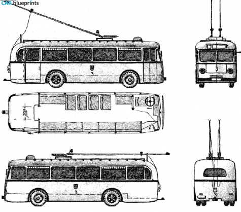 1940 Henschel Werke SSW Bus blueprint