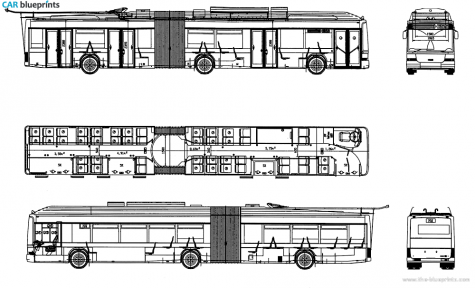 Hess Kiepe Trolleybus Bus blueprint