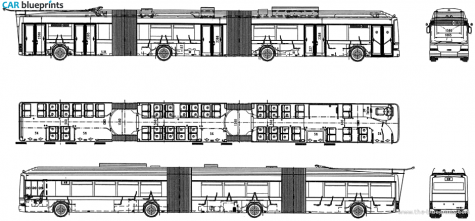 Hess Kiepe Trolleybus Bus blueprint