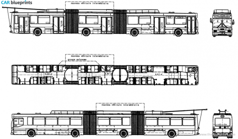 Hess Siemens Trolleybus Bus blueprint