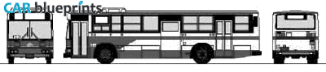 1998 Hino Blue Ribbon HU2P Bus blueprint