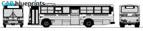 1998 Hino Blue Ribbon HU Bus blueprint