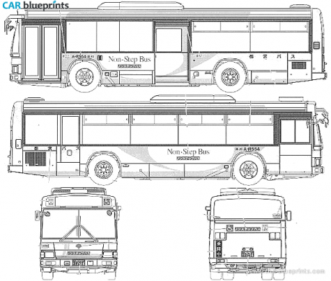 Hino Blue Ribbon II Bus blueprint