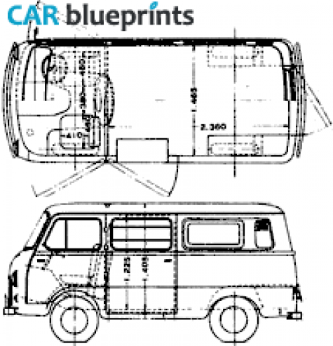 1961 Hino Commerce Van blueprint