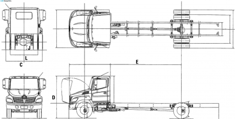 2009 Hino 268A Truck blueprint