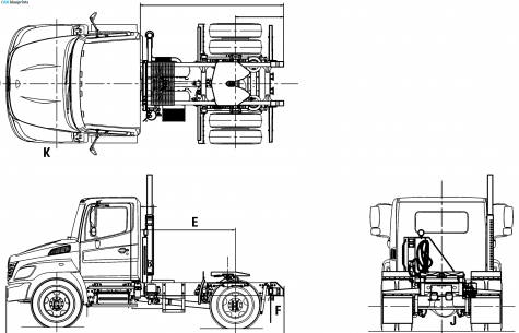 2009 Hino 338CT Truck blueprint