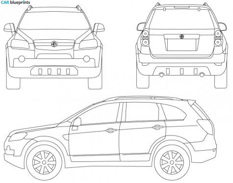 2007 Holden Captiva SUV blueprint