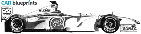 2000 Honda BAR 002 F1 OW blueprint