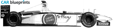 2001 Honda BAR 003 F1 OW blueprint