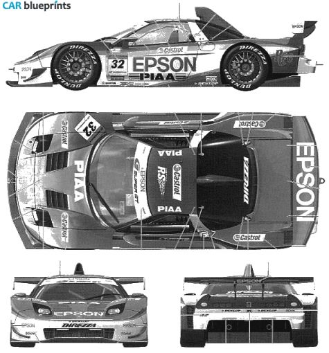 2005 Honda NSX JGTC Epson Super GT Coupe blueprint