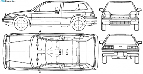 1985 Honda Accord Aerodeck Hatchback blueprint