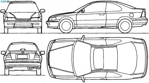 1994 Honda Accord Coupe blueprint