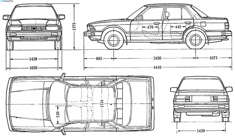 1982 Honda Accord II Sedan blueprint