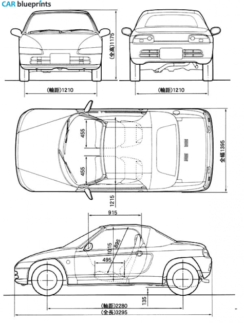 1991 Honda Beat Cabriolet blueprint