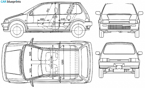 1986 Honda City Hatchback blueprint