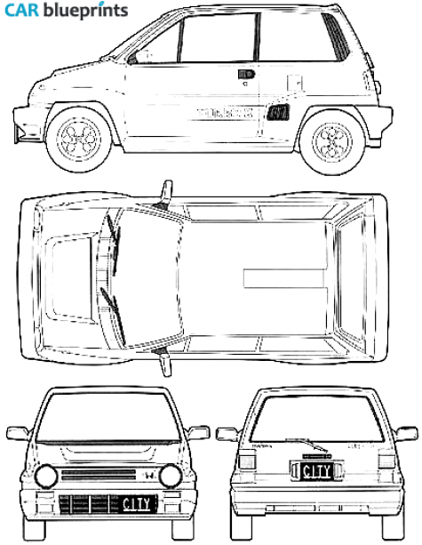 1983 Honda City Turbo II Bulldog Hatchback blueprint