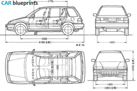 1987 Honda Civic Wagon blueprint