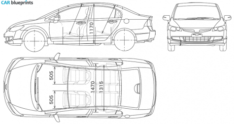 2006 Honda Civic Sedan blueprint