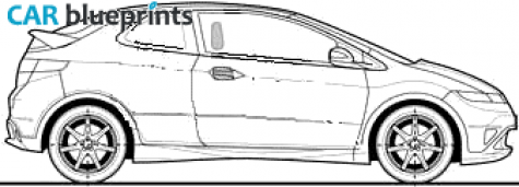 2007 Honda Civic VIII (FK/FN) 3-door Hatchback blueprint