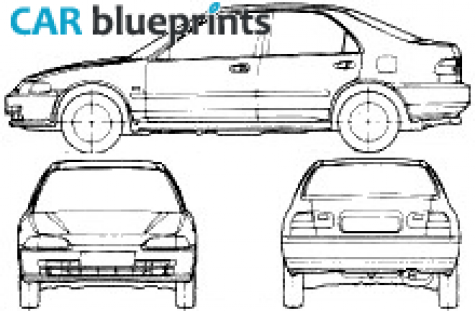 1993 Honda Civic Sedan blueprint