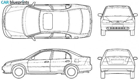 2004 Honda Civic Sedan blueprint