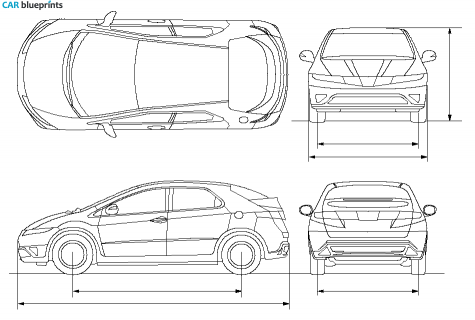 2006 Honda Civic VIII FK 5-door Hatchback blueprint