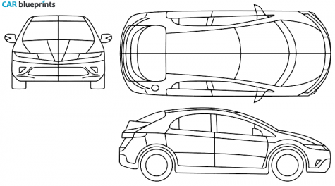 2006 Honda Civic VIII FK 5-door Hatchback blueprint