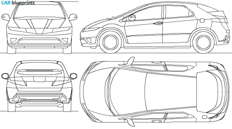 2006 Honda Civic Hatchback blueprint