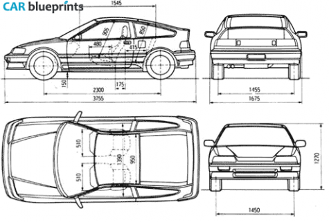 1987 Honda Civic  CR-X Coupe blueprint