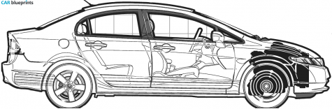 2006 Honda Civic EX Sedan blueprint