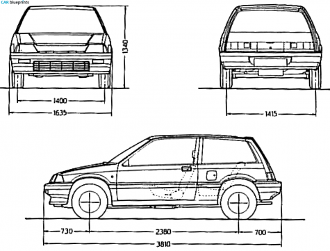 1985 Honda Civic III GL Hatchback blueprint