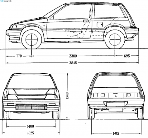 1985 Honda Civic III GL Hatchback blueprint