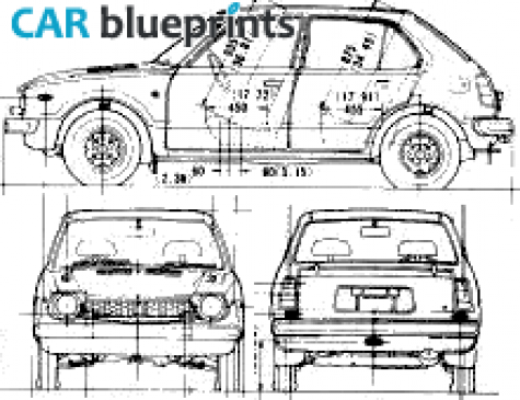 1974 Honda Civic I S1 5-door Hatchback blueprint