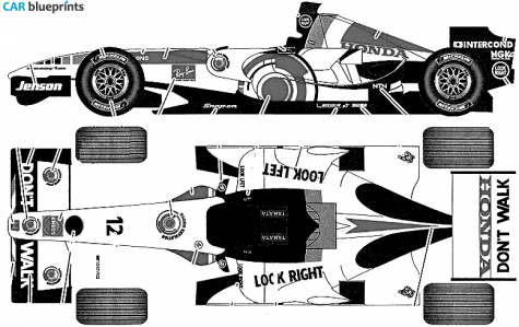 2005 Honda BAR 007 F1 OW blueprint