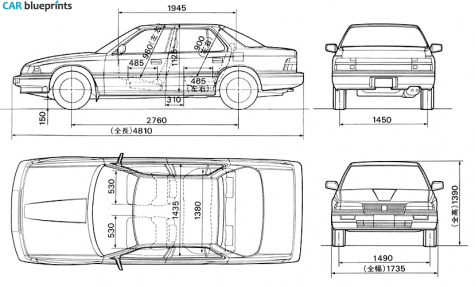 1985 Honda Legend Sedan blueprint