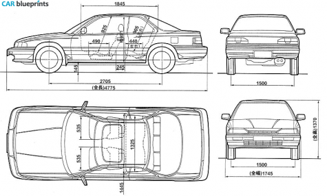 1987 Honda Legend Sedan blueprint