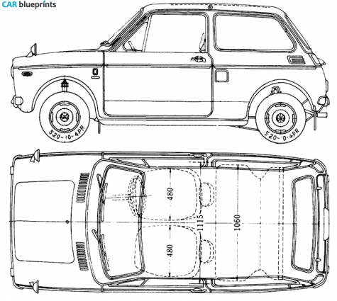 1971 Honda N360 Sedan blueprint