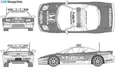 1994 Honda NSX Twin Ring Motegi Safecy Car Coupe blueprint