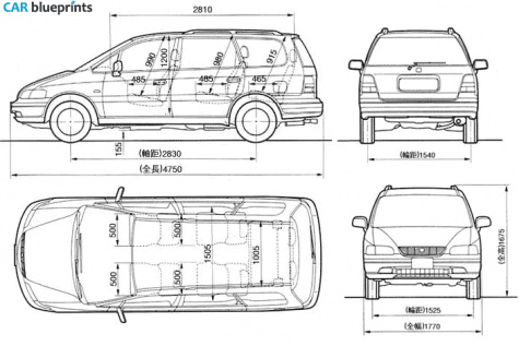 1994 Honda Odyssey Minivan blueprint