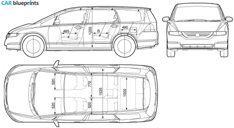 2005 Honda Odyssey Minivan blueprint