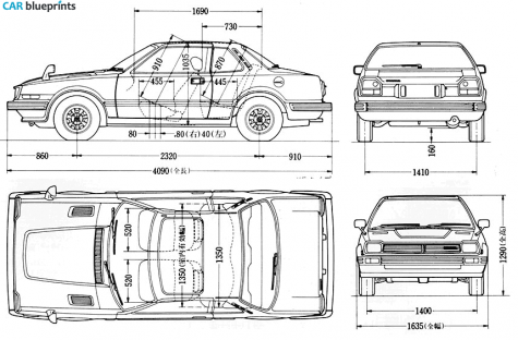 1978 Honda Prelude Coupe blueprint