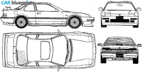 1986 Honda Prelude III BA4 2.0 Si Coupe blueprint