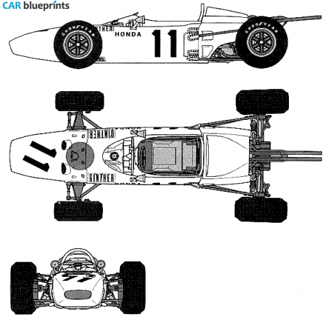 1965 Honda RA272 F1 GP OW blueprint