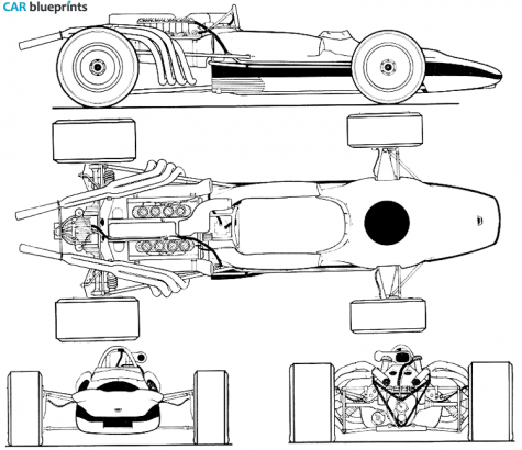 1968 Honda RA302 F1 GP OW blueprint